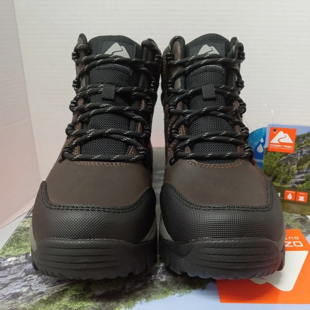 Ozark Trail OT Meadows 2.0 Men's Hiking Boots Size 7 Brown Waterproof Leather
